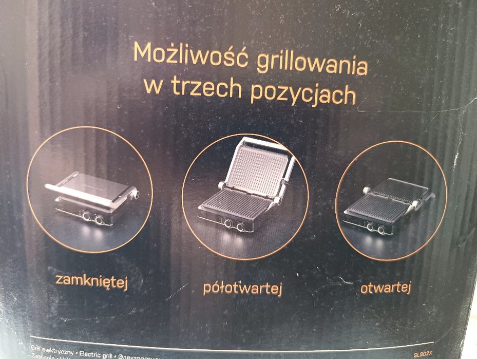Grill elektryczny GÖTZE & JENSEN GL802X – 2000 W | Duża moc | W pełni sprawny