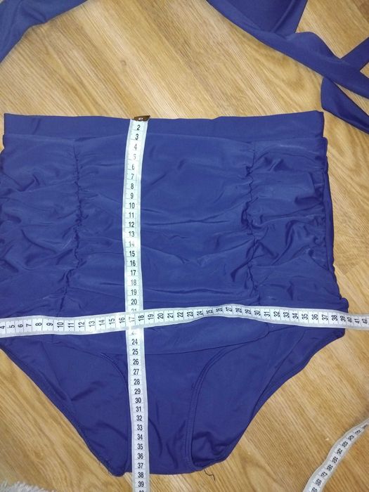 Купальник раздельный синий высокая посадка XL