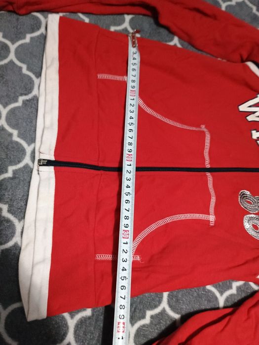 Bluza z długim z kapturem czerwona czerwień r. 38 M