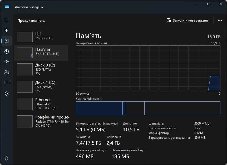 Оперативна пам'ять RAM DDR 4 FURY 16GB 3600 Mhz