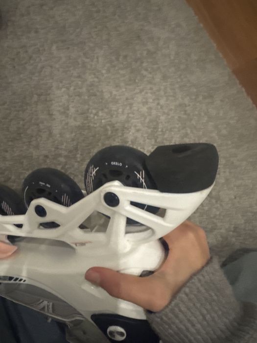 Patins em linha oxelo cinza e rosa  ótimo estado 35a38