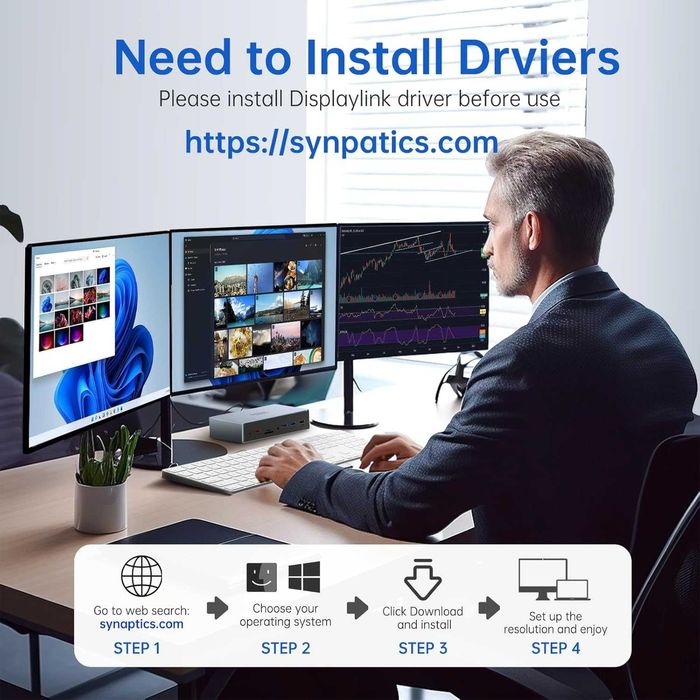 Док-станція LIONWEI USB C  4K HDMI, DP, VGA 100 Вт PD, 3 USB C/A 2.0