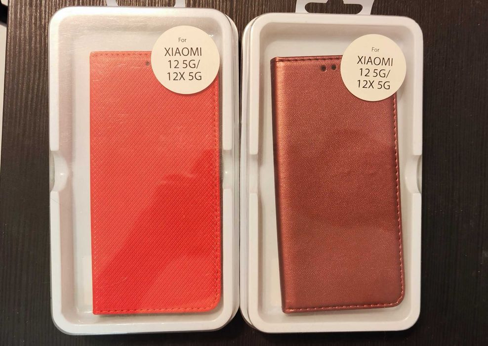 Xiaomi 12 / Xiaomi 12X etui książkowe czerwone/burgundowe