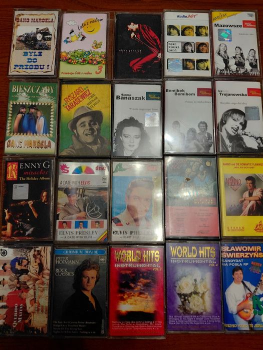 Kasety magnetofonowe z muzyką polską i zagraniczną