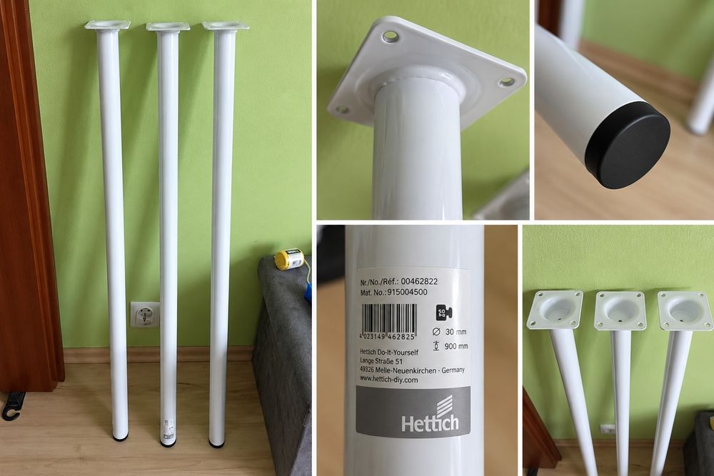 Nóżki meblowe Hettich 90 cm – 3 szt. – NOWE