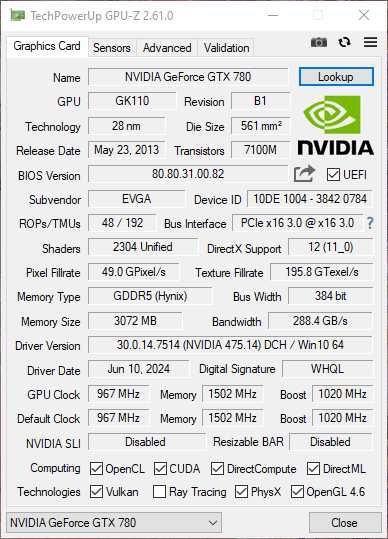 Placa gráfica NVIDIA EVGA GTX 780 SC ACX