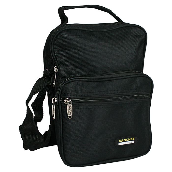 pionowa torba męska z nylonu marki sanchez - czarna