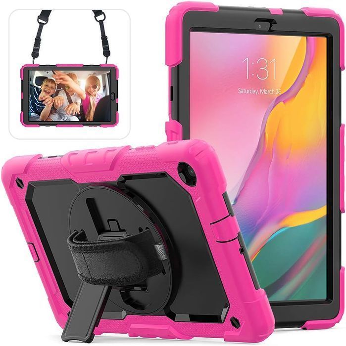 Etui do Samsung Galaxy Tab A7 Lite 8,7" Podstawka Pas na Ramię Różowe