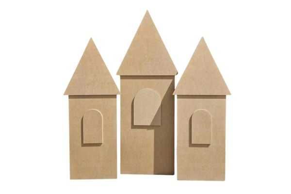 Loventi Zestaw ścianek dekoracyjnych Zamek MDF na urodziny i roczek