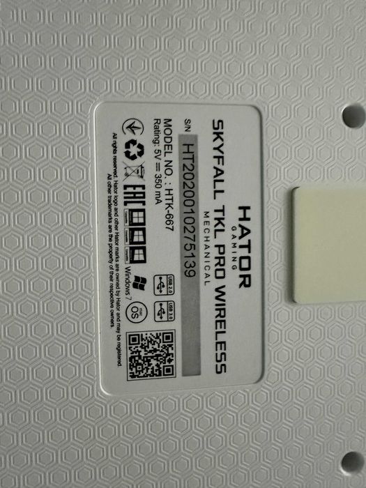 бездротова механічна клавіатура Hator skyfall tkl pro wireless