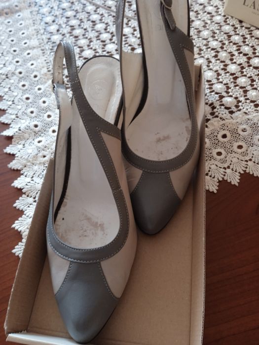 Pantofle skórzane bez pięty r.38