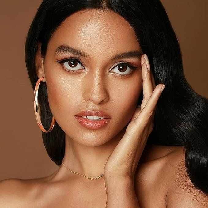 Большие Серьги-кольца EXGOX серебро 925 Rose Gold конго 5 мм. 50,70 см