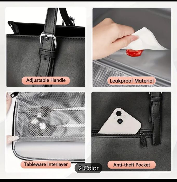 Torba na laptop do pracy z miejscem na lunch box