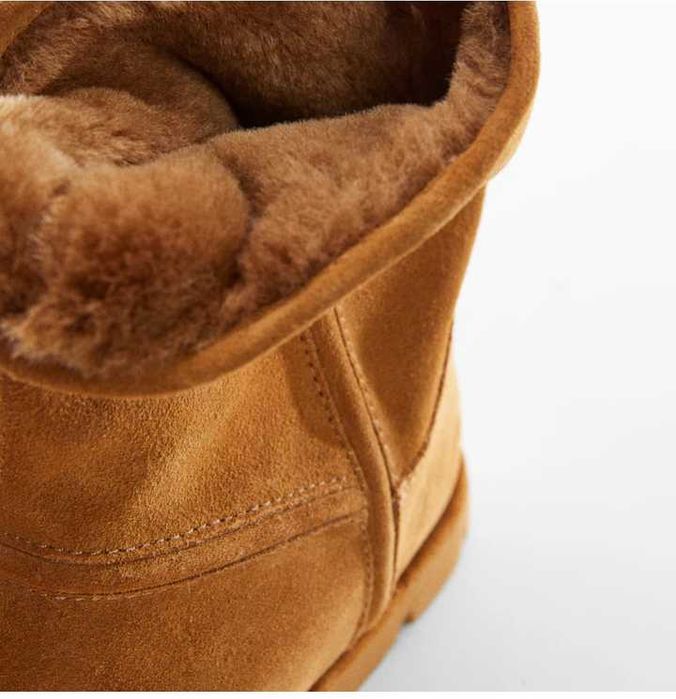 Skórzane buty zimowe na kożuszku Mango r.37