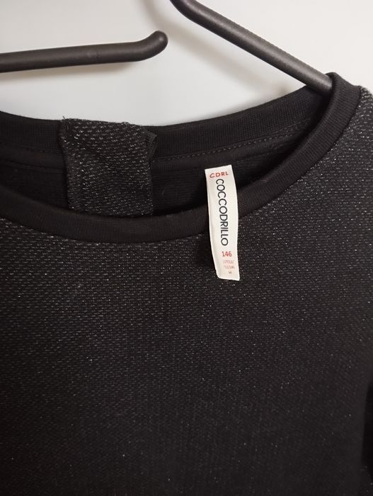 Sukienka coccodrillo rozmiar 146 czarna że srebrną nitką