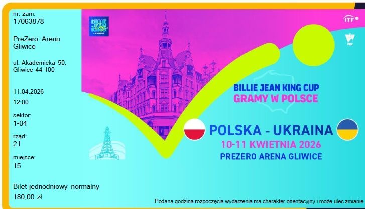 Sprzedam bilety Billie Jean Cup