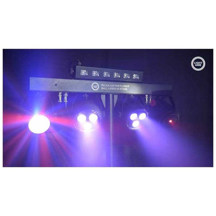 LIGHT4ME LED PAR Flower Ball LASER UV STROBE + pilot efekt dyskotekowy