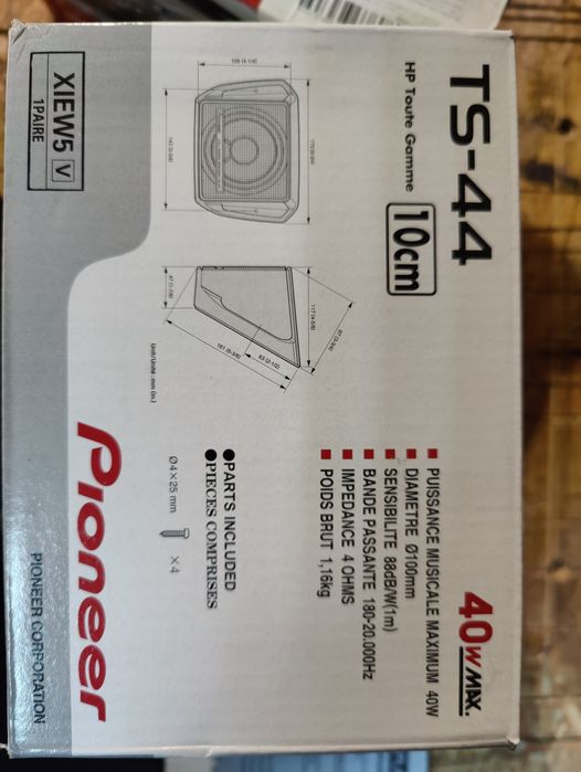 Pioneer Ts-44 głośniki + radio MP-3 BT