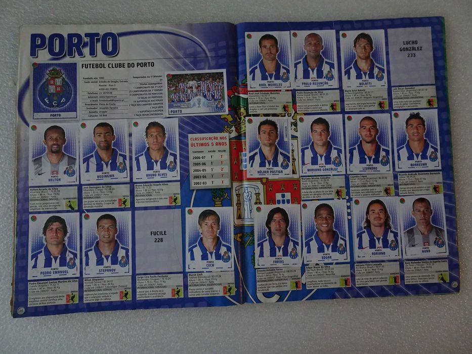 Caderneta de cromos futebol Futebol 2007/2008 Panini (faltam 7 cromos)