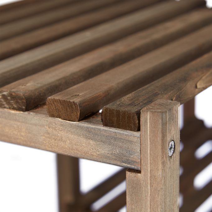 Stojak na kwiaty z drewna brązow