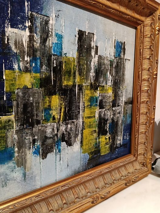 Quadro original e único de autor a óleo sobre tela com moldura