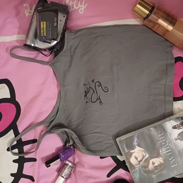 Топ, сірий з драконом