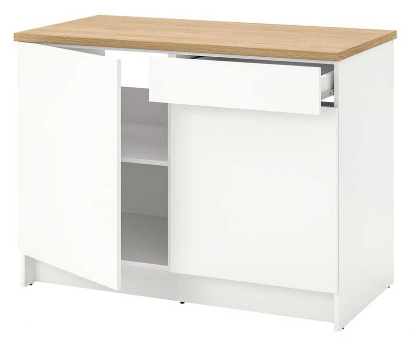 ikea kuchnia KNOXHULT Szafka stojąca, drzwi+szuflada, biały, 120 cm