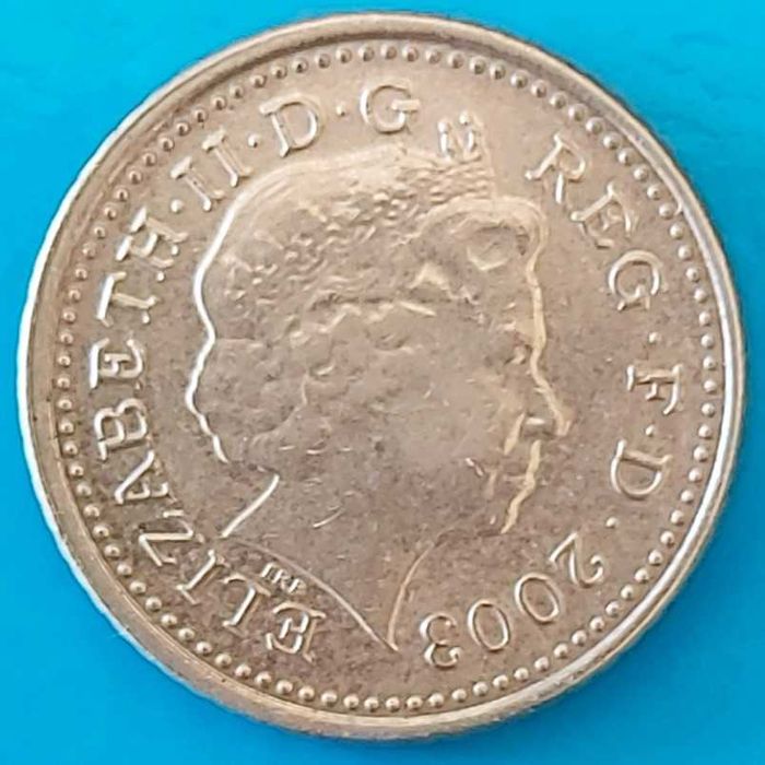 5 Pence de 2003, Reino Unido, Isabel II, Cardo