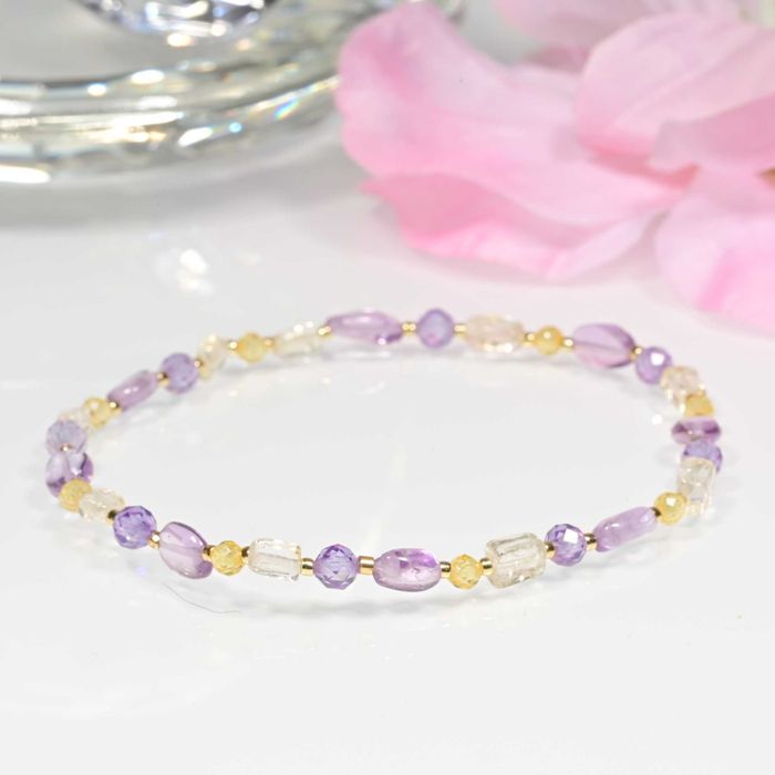 Bransoletka Ametyst, Cytryn, cyrkonia