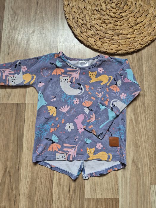 Rośnij Pięknie bluzka z długim rękawem koszulka print kotki premium