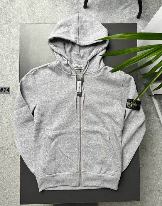 XS S M L XL • Нова Олімпійка Stone Island Сіра • Стон Айленд Зип Худи Серое • Кофта Стоник