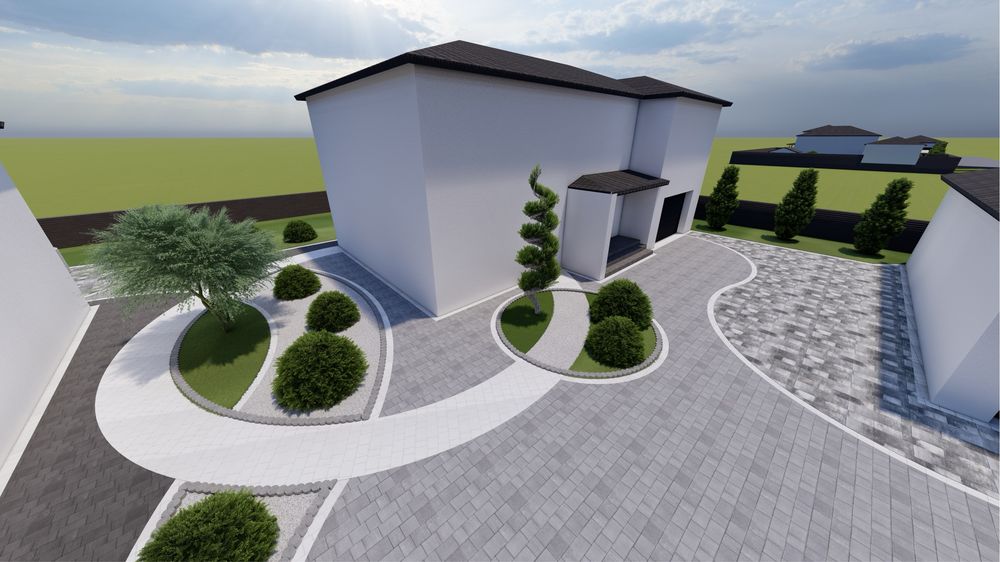 Проектування благоустрою територій, дизайн укладання бруківки,ландшафт