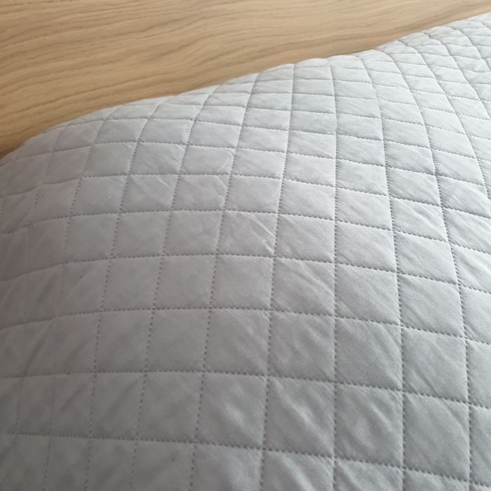 Narzuta 220x240 pikowana szara zieleń butelkowa