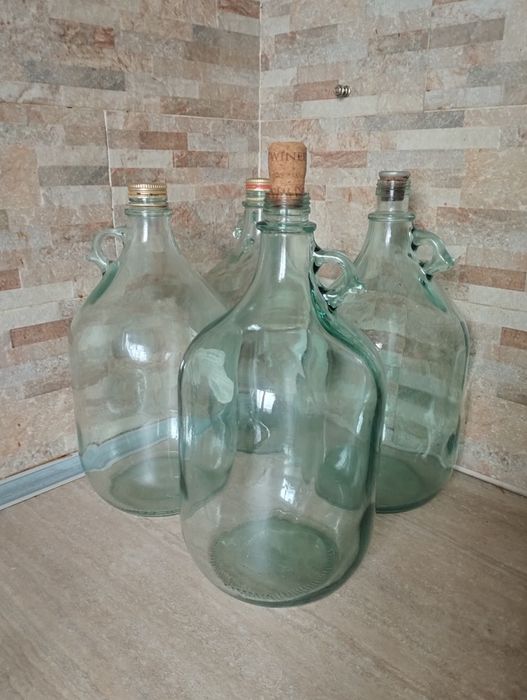 Винный бутыль, банка 5л с пробкой, крышкой, нестандартная стеклянная банка