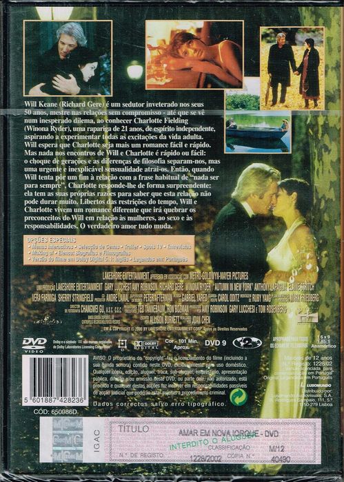 Filme em DVD: Amar em Nova Iorque (2000) - NOVO! SELADO!