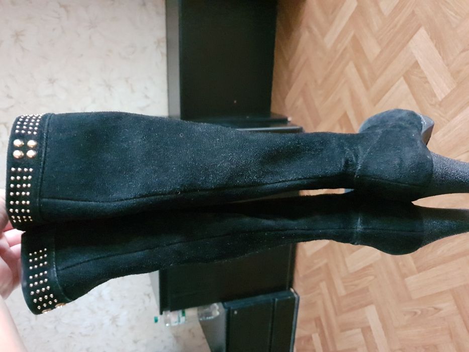 Сапоги из натуральной замши