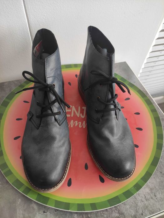 granatowe skórzane trzewiki Rieker r. 41