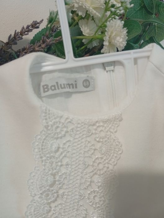 Ubranko na chrzest 68 vintage sukienka płaszczyk bonetka