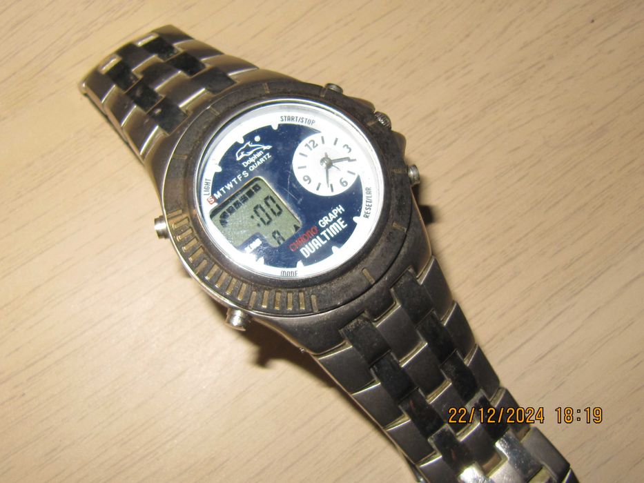 Dolphin dual time sportowy zegarek z podświetleniem