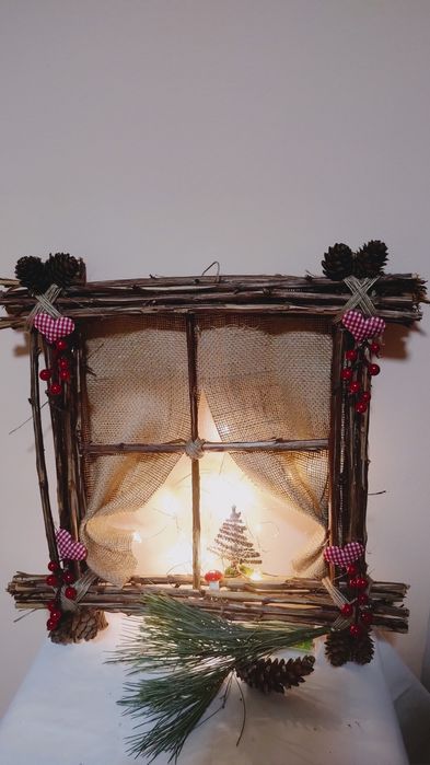 Okienko Swiateczne z drewna