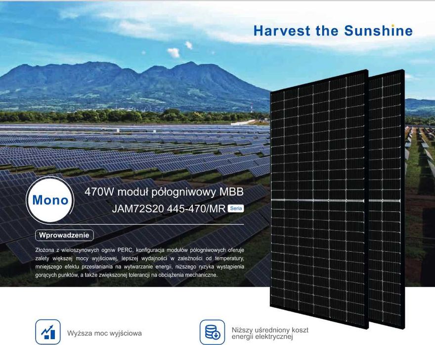 Panele Fotowoltaiczne JA SOLAR 455W JAM72S20-455/MR