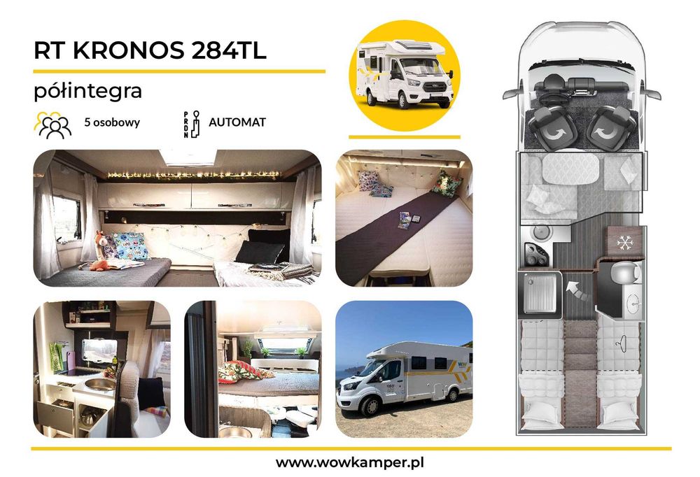 KAMPER -  Wynajem Kampera - WoW! Automat, nawet 6 osobowe! CB