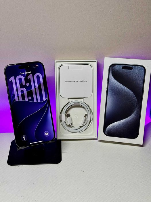 iPhone 15 PRO | 128GB | Czarny Tytan | Gwarancja | Stan wzorowy