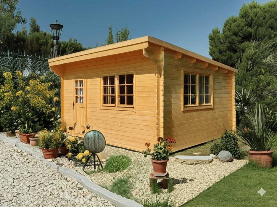 Casa de Madeira para Jardim -  Modelo DANIEL de 20m² (5x4) – Pack Completo