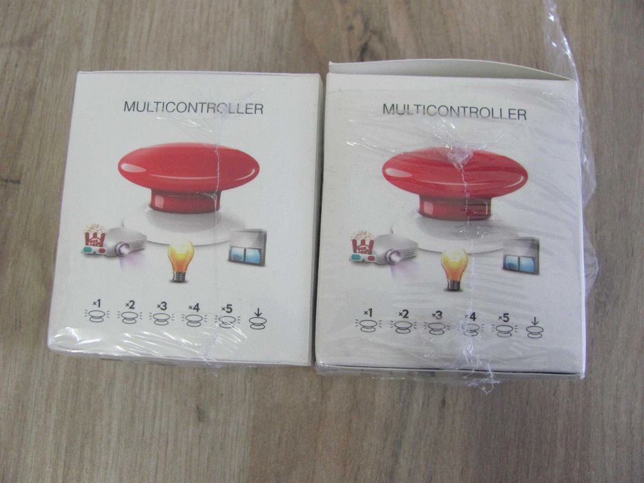 2 Kontrolery FIBARO FGPB-101-3 ZW5 The Button wewnętrzny Czerwony