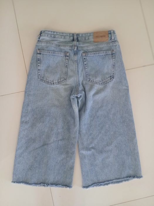 Pull&Bear bermudy młodzieżowe damskie 32 jeansowe szerokie spodnie 34
