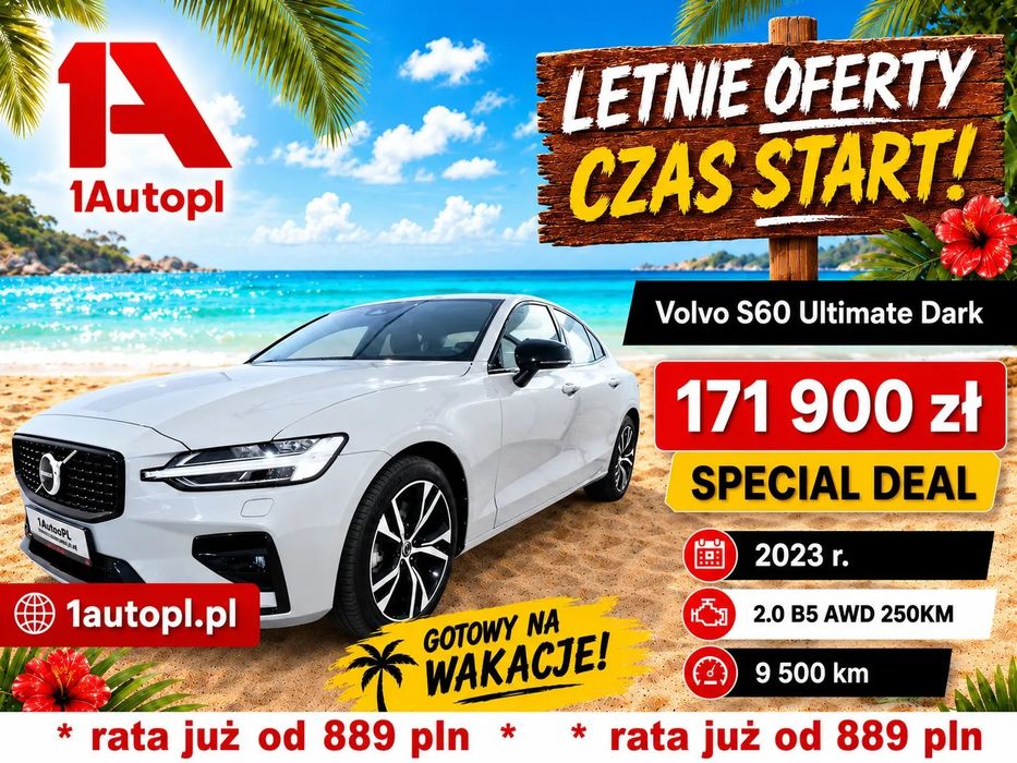 Volvo S60 Volvo S60 B5 AWD, Top wersja, stan idealny, GWARANCJA do marca 2027
