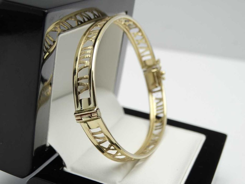 Piękna Złota Bransoletka Sztywna 11,52g P585 6,5cm/5cm