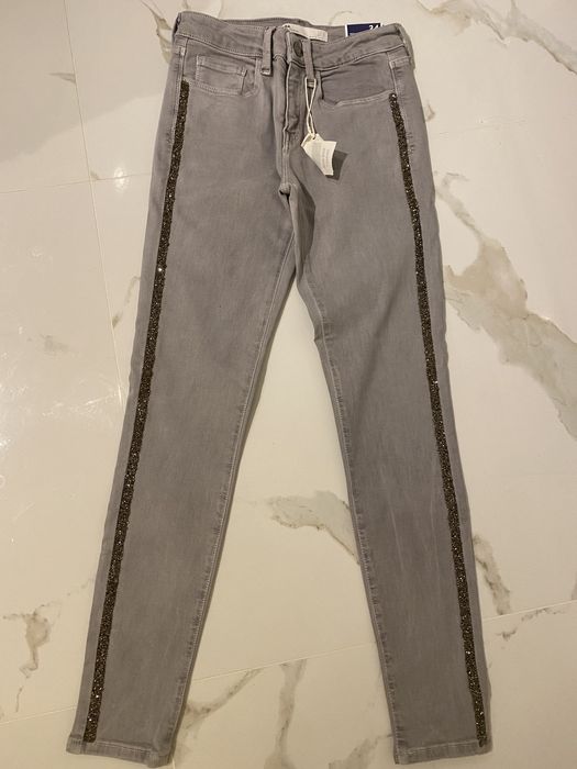 Zara jeansowe rurki zdobione xs , r 34 NOWE