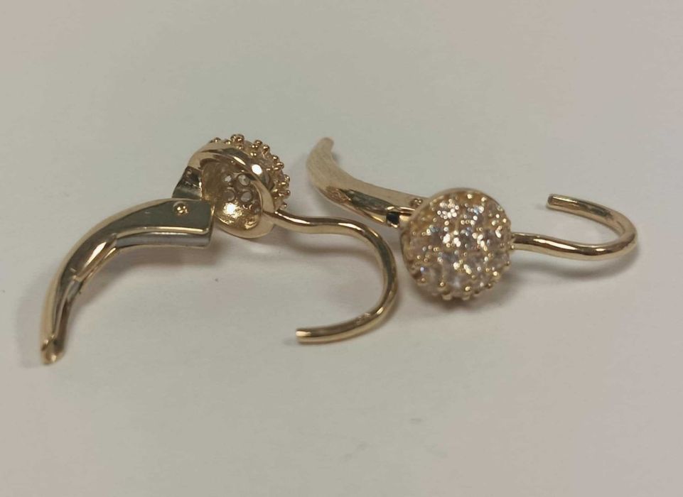 Złote kolczyki PR 585 Angielskie zapięcie